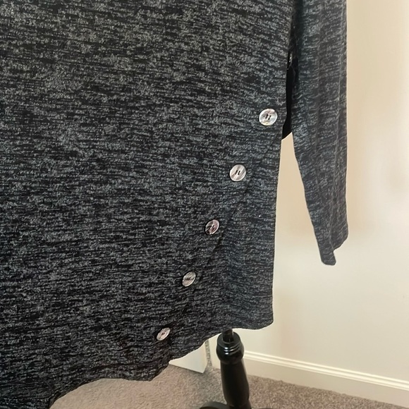Charcoal Lightweight Turtleneck Sweater w/ Buttons Size M/L - Picture 3 of 6